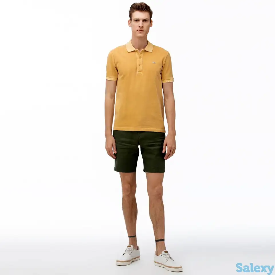 Мужские шорты- шорты lacoste из льна regular fit, фотография 1