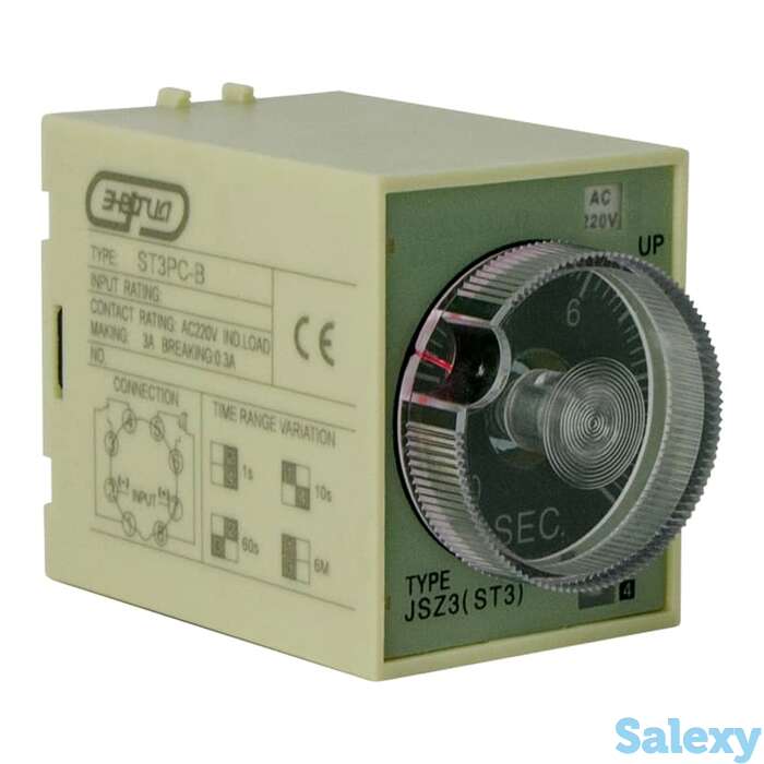 Реле времени 220V ST3PC-B (0.1-1s/10s/60s/6 min) Энергия, фотография 1