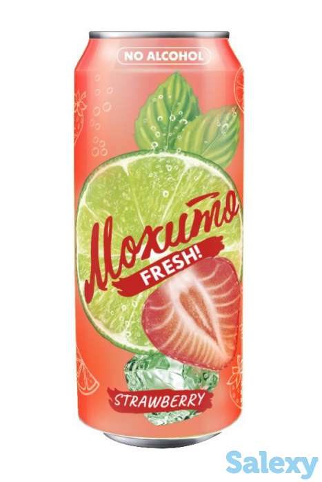 Мохито освежающий со вкусом Лимона, Лайма и Клубники, Кинг Конг, фотография 2