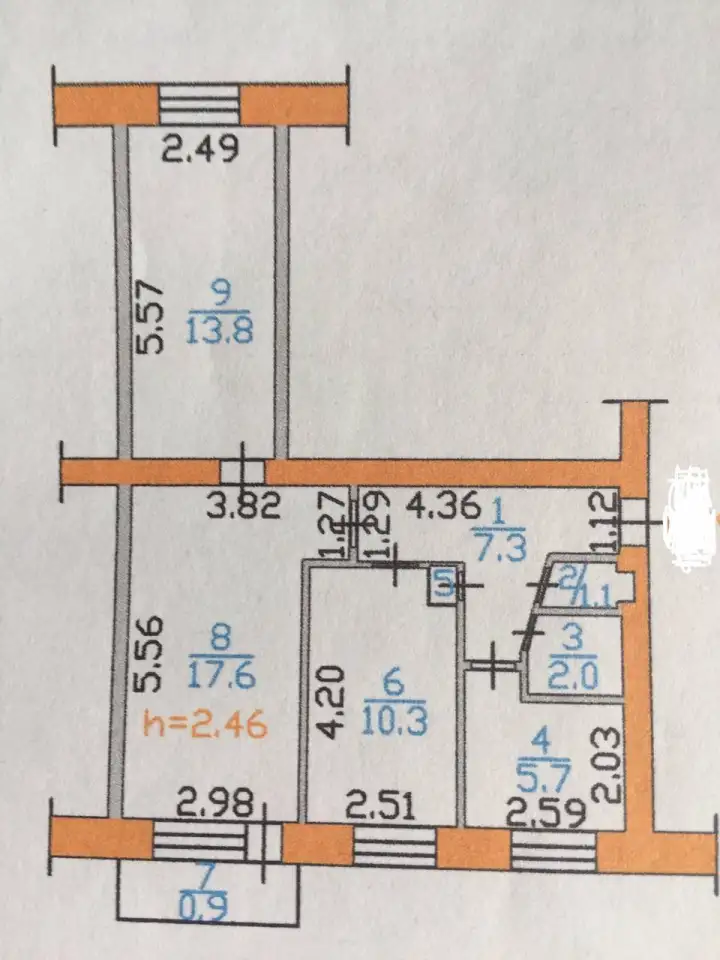 СРОЧНО ПРОДАМ 3-Х   КОМНАТНУЮ - 60 кв. м - г.Шемонаиха,мик-он3,д.14, 3этаж 5, фотография 1