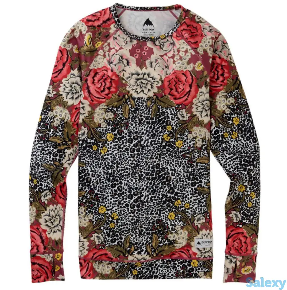 Термокофта burton wb ltwt crew cheetah floral, фотография 16