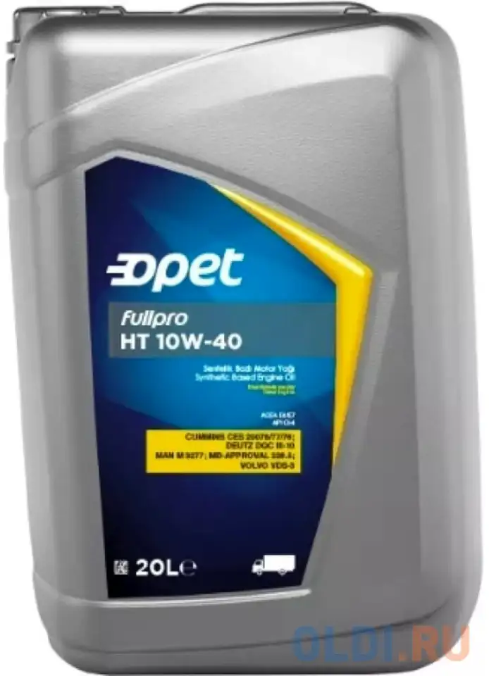 601215285 opet синт. мот.масло fullpro ht 10w-40 ci-4 e4/e7 (20л), фотография 1