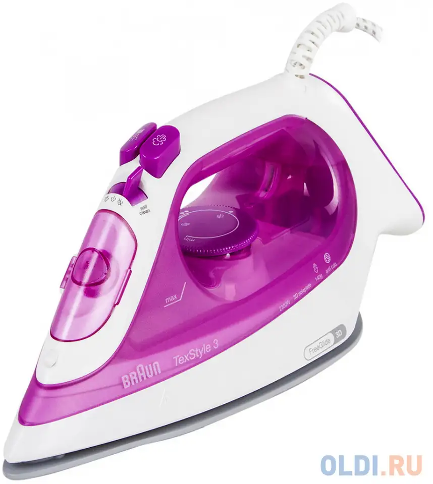 Утюг braun si 3030 pu 2300вт белый розовый, фотография 1