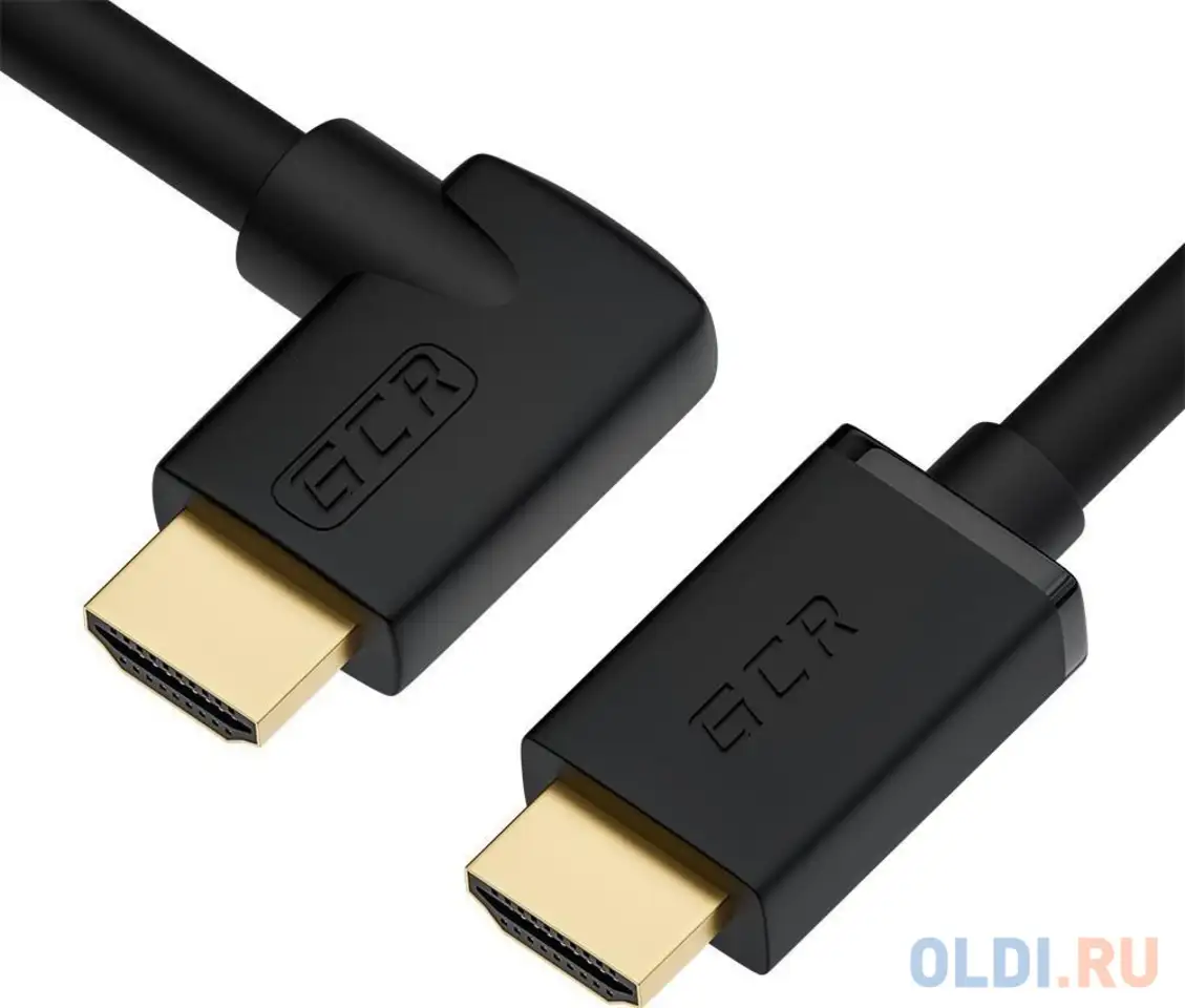 Greenconnect кабель 2.0m hdmi 2.0, m/m правый угол, черный, hdr 4:2:2,, фотография 1