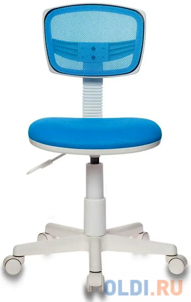 Кресло детское бюрократ ch-w299/lb/tw-55 спинка сетка голубой tw-31 tw-55 (пластик белый), фотография 1