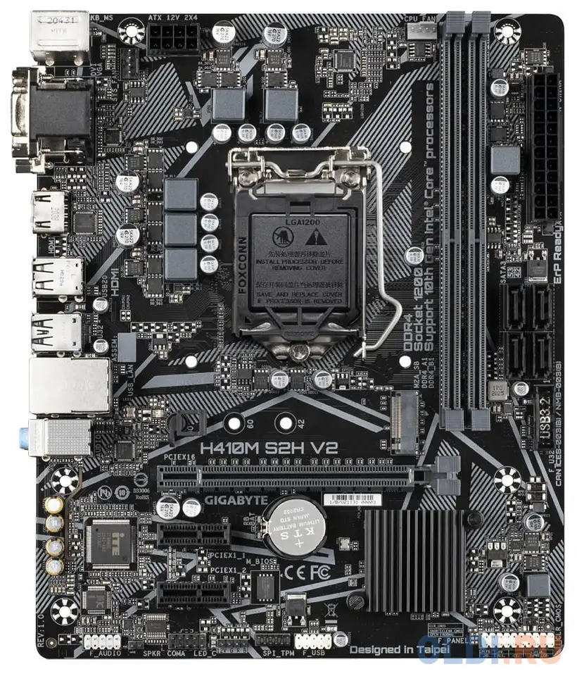 Материнская плата gigabyte h410m s2h v2, фотография 1