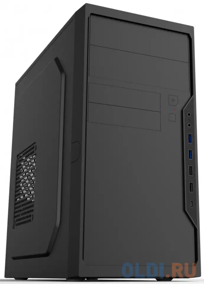 Foxline  fl-733r-fz450r-u32c-ph matx case, black, w/psu 450w 12cm, w/2xusb2.0, w/2xusb3.0,, фотография 1