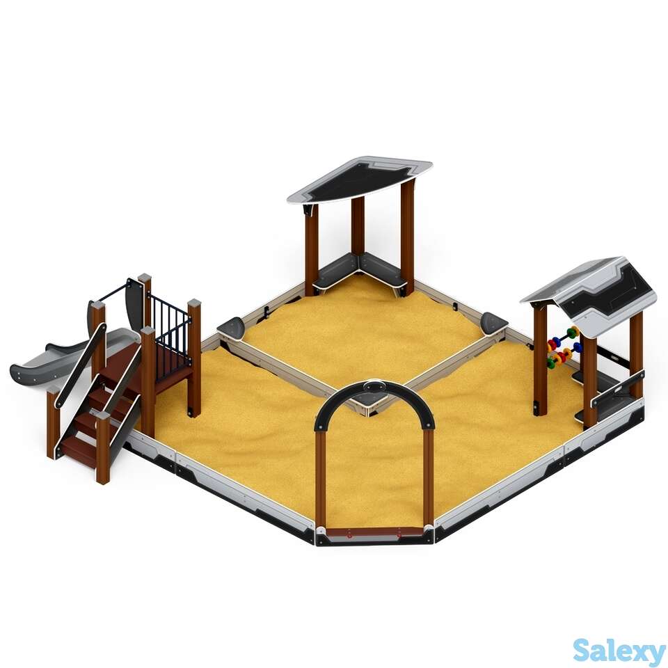 Песочный дворик с горкой ио 6.01.05-04 (техно), фотография 1