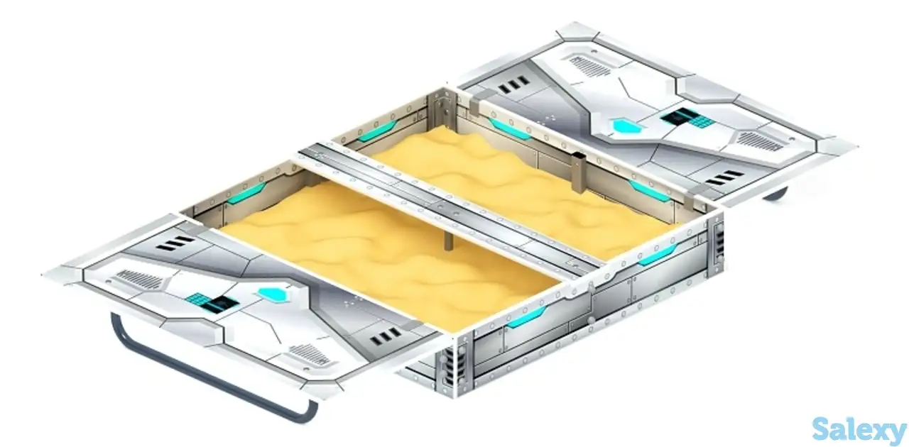 Песочница с крышкой средняя (техно) - ио 5.01.11-10, фотография 1