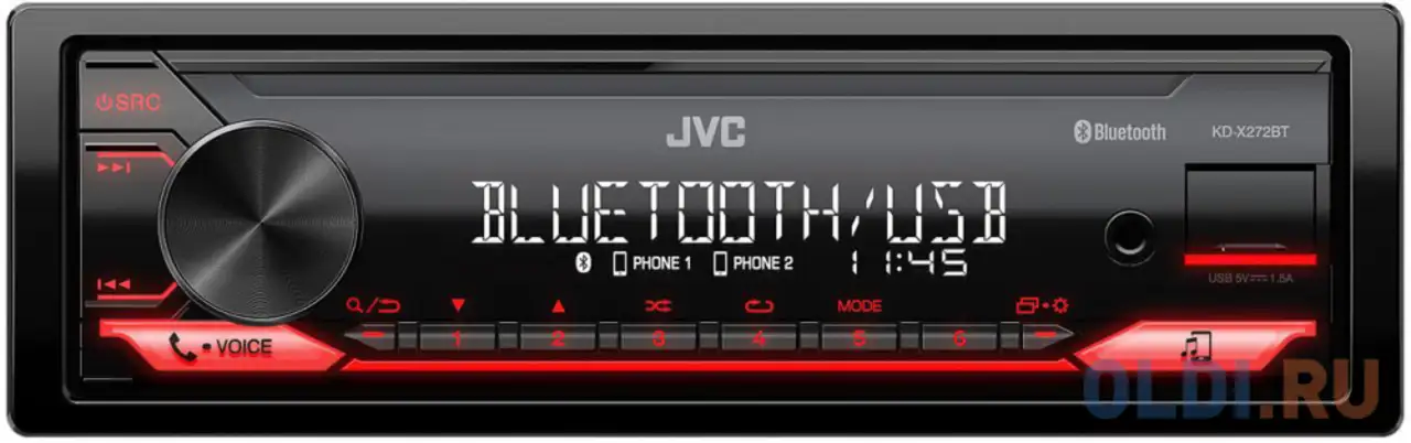 Автомагнитола jvc kd-x272bt 1din 4x50вт, фотография 1