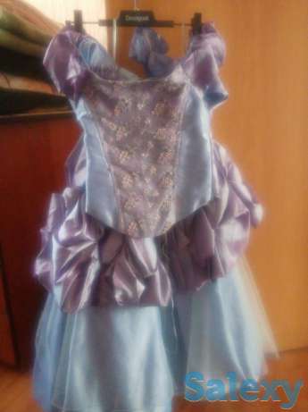 Платье для девочки бальное из топа и юбки есть перчатки цвет сиреневый, фотография 1