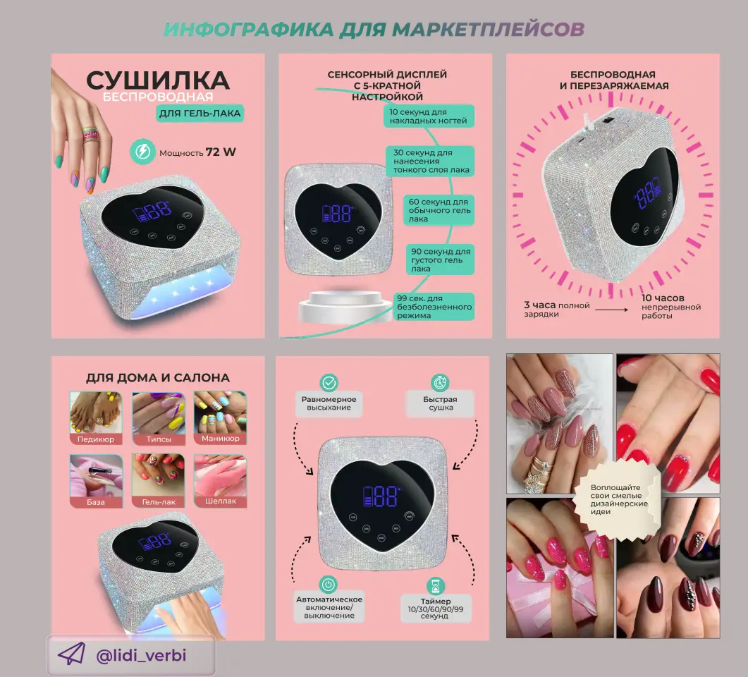 ДИЗАЙНЕР ПО ИНФОГРАФИКЕ НА МАРКЕТПЛЕЙСАХ  WB, АZON и KACPI.KZ, фотография 2