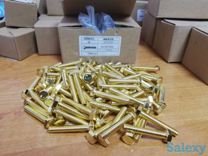 Болты латунные с шестигранной головкой DIN 933, фотография 1