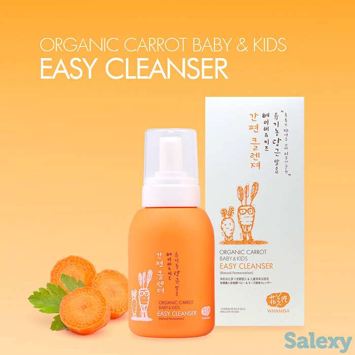 Детская пенка для купания whamisa organic carrot baby & kids easy cleanser, фотография 3