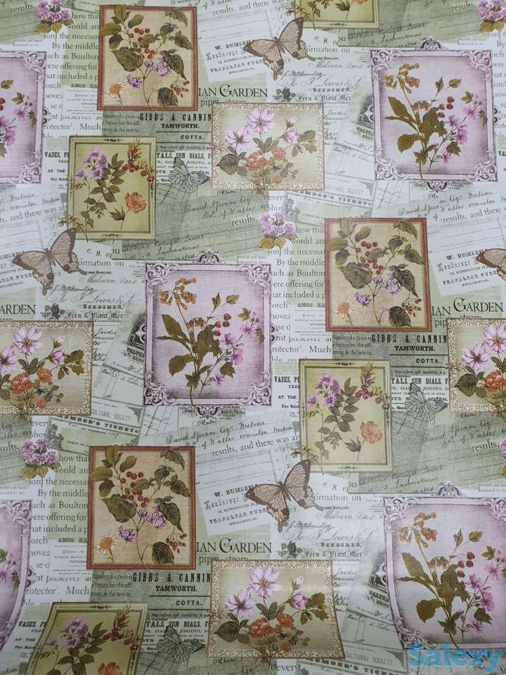 Красивая скатерть клеенка в стиле винтаж поле бабочки, качество, фотография 9