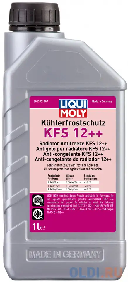 21134 liquimoly антифриз-конц. kuhlerfrostschutz kfs 12++ (1л), фотография 1