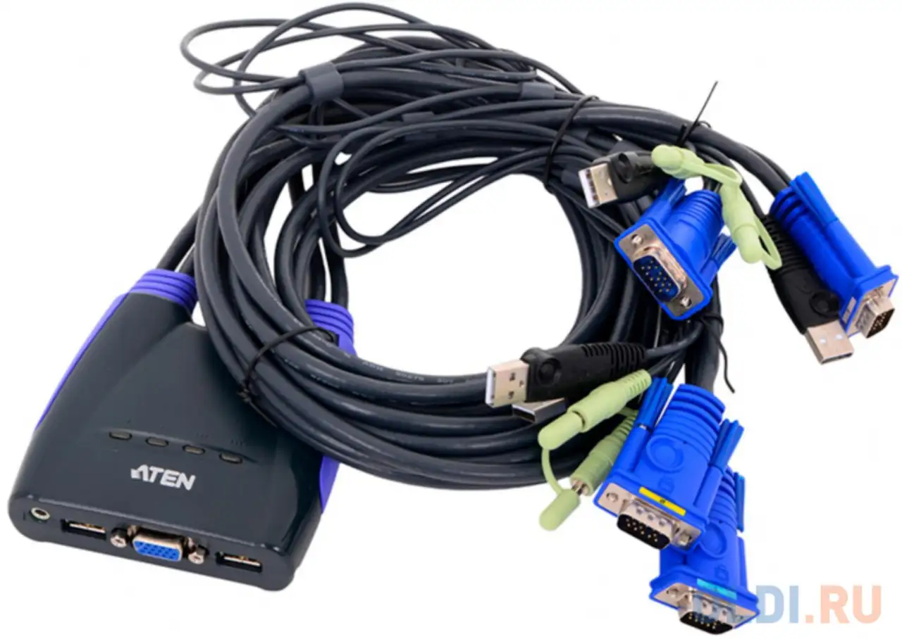 Переключатель kvm aten cs64us-at kvm+audio,  1 user usb+vga = , фотография 1