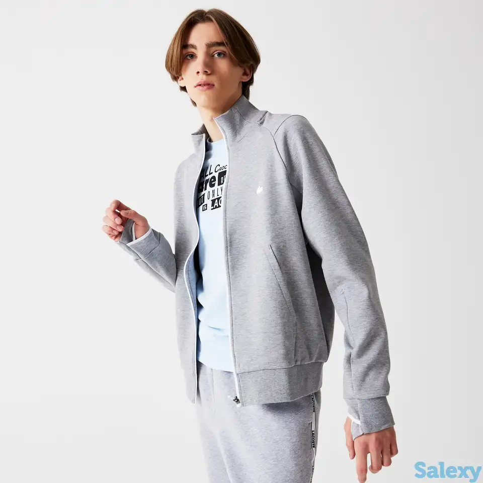 Мужская толстовка lacoste с застежкой-молнией из смеси хлопка с высоким воротником, фотография 1