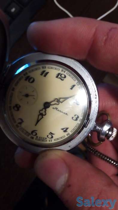 Карманные часы советские антиквар, молния, фотография 2