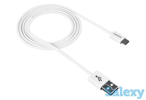 Кабель canyon micro-usb to usb cable 1m cne-usbm1w. белый, фотография 2