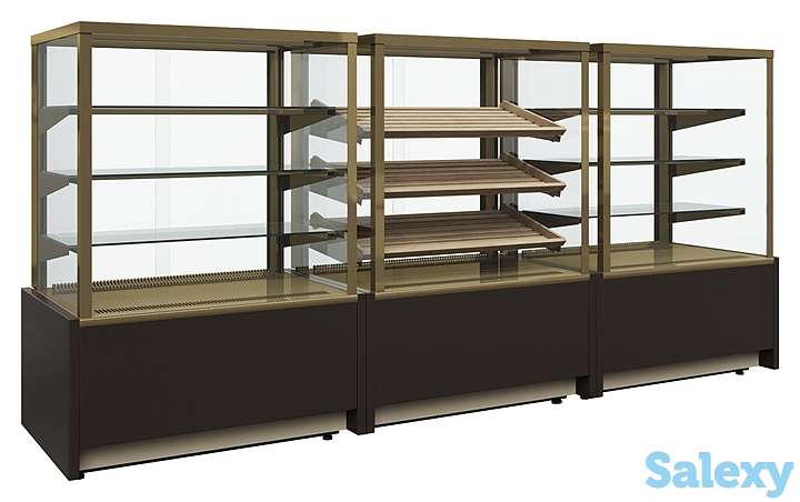 Витрина кондитерская Carboma KC70 VM 0,9-1 Light, шоколад / золото), фотография 2