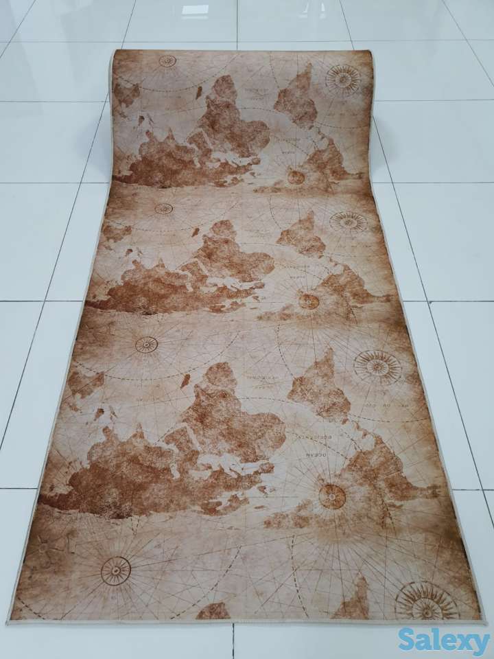 Коврик метражом 100 см ширина ковровая дорожка Географическая Карта, фотография 2