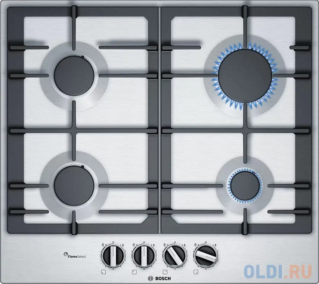 Варочная панель газовая bosch pcp6a5b90m нержавеющая сталь, фотография 1