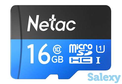 Карта памяти netac microsdhc p500 standard 16gb class 10 u1 uhs-i c адаптером (nt02p500stn-016g-r). черный, фотография 1