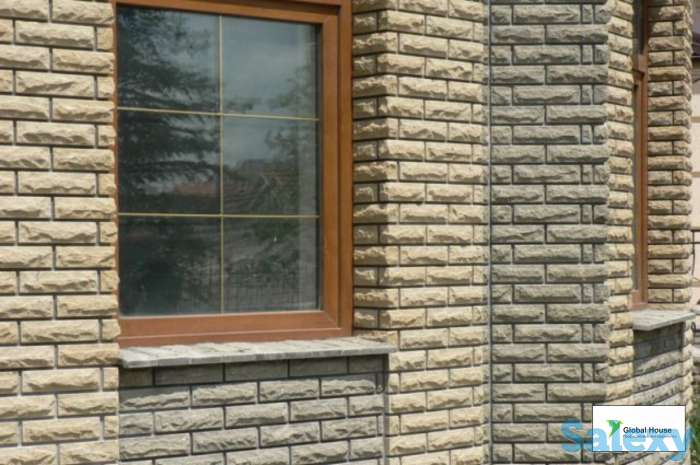 Облицовка фасада гиперпрессованным кирпичом, фотография 1