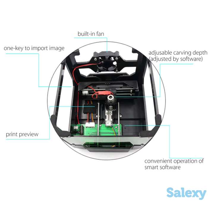 Лазерный гравировальный мини станок 1000МВт., фотография 2
