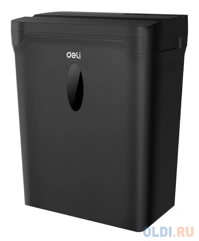 Шредер deli et014 черный с автоподачей (секр.p-4) фрагменты 5лист. 10лтр. пл.карты, фотография 1