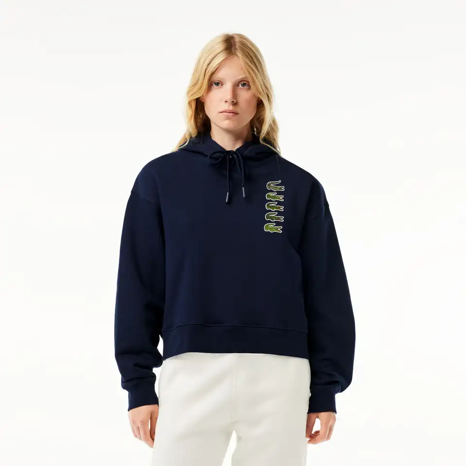 Женская толстовка lacoste loose fit с флисом и капюшоном, фотография 1