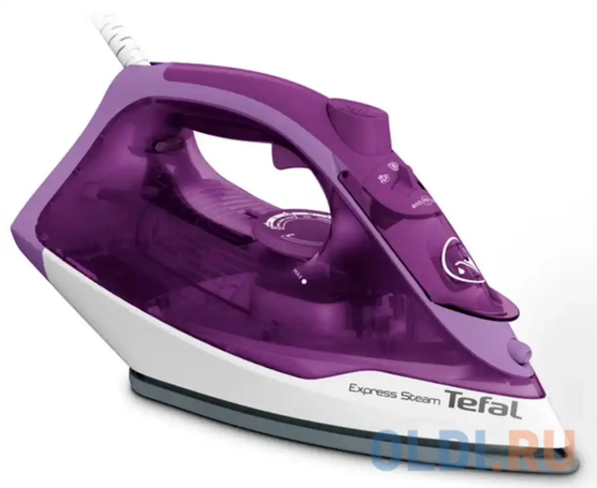 Утюг tefal fv2836e0 2400вт белый сиреневый, фотография 1