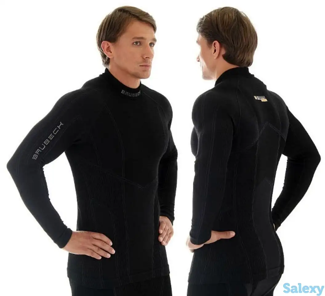 Термокофта brubeck men wool merino black, фотография 11