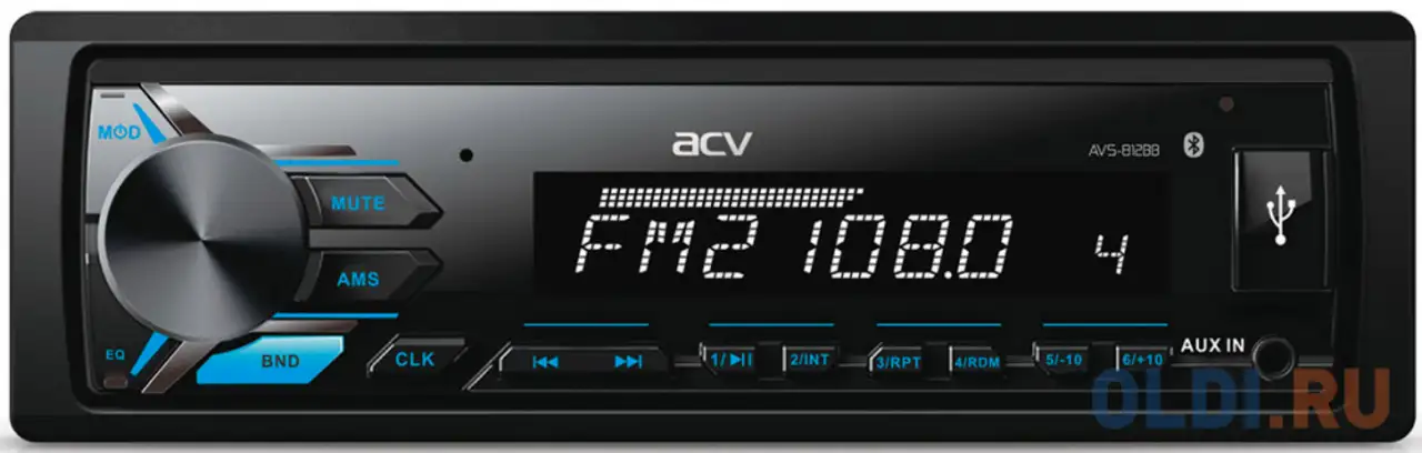 Автомагнитола acv avs-812bb 1din 4x50вт, фотография 1