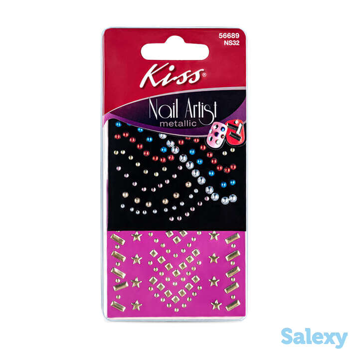 Набор стикеров для ногтей kiss nail artist metallic stones studs (ns32), фотография 1