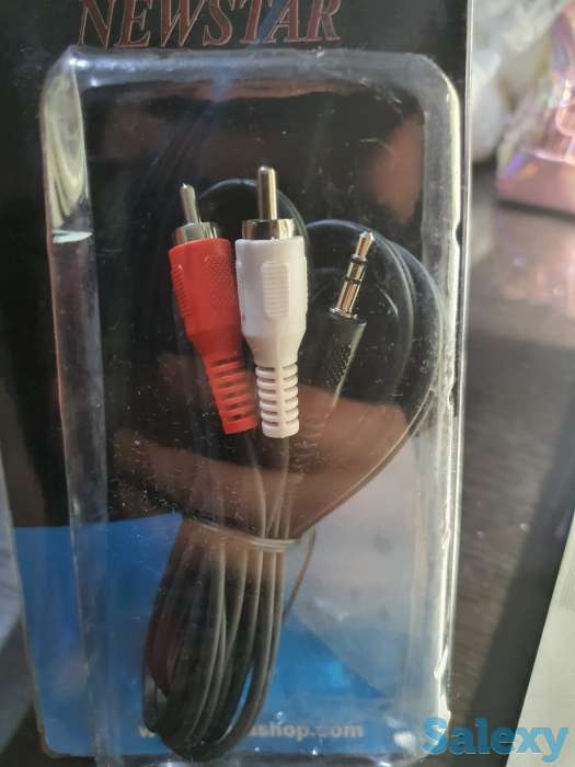 Кабель Два тюльпана и Аукс Aux, 2RCA - AUX, 1.5 метра шнур провод, фотография 1