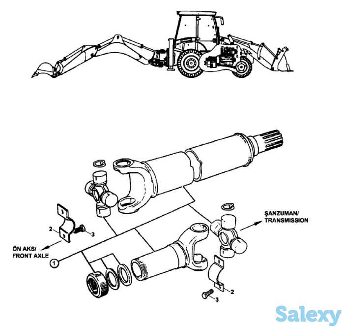 Кардан передний, задний на экскаватор-погрузчик Hidromek 102B, 102S, фотография 2
