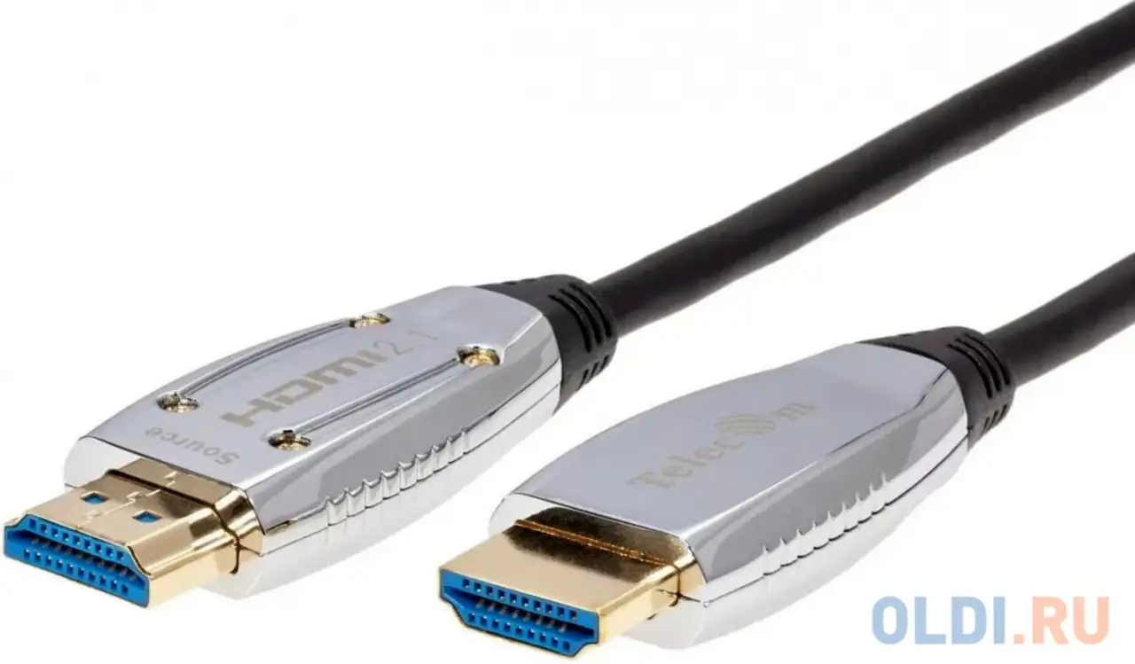 Кабель hdmi 10м telecom tcg2120-10m круглый черный серебрянный, фотография 1