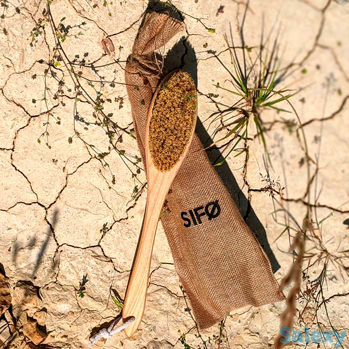 Щётка для сухого массажа тела sifo - овальная на длинной ручке, фотография 2