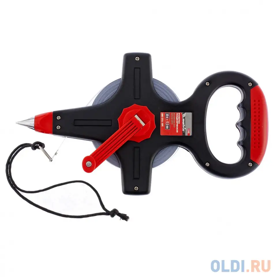 Рулетка геодезическая, 50 м х 12,5 мм, металлическая лента, открытый корпус//, фотография 1