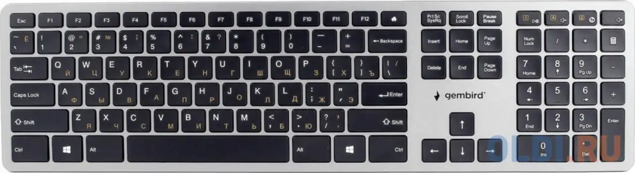 Клавиатура gembird kbw-3 black/silver радио, фотография 1