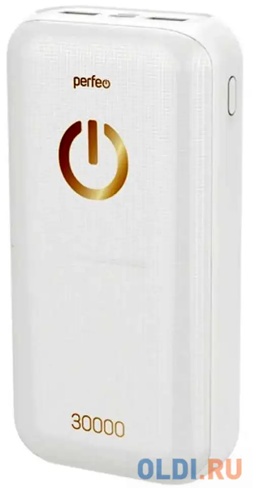 Внешний аккумулятор power bank 30000 мач perfeo powerbank 30000 белый pf_b4301, фотография 1