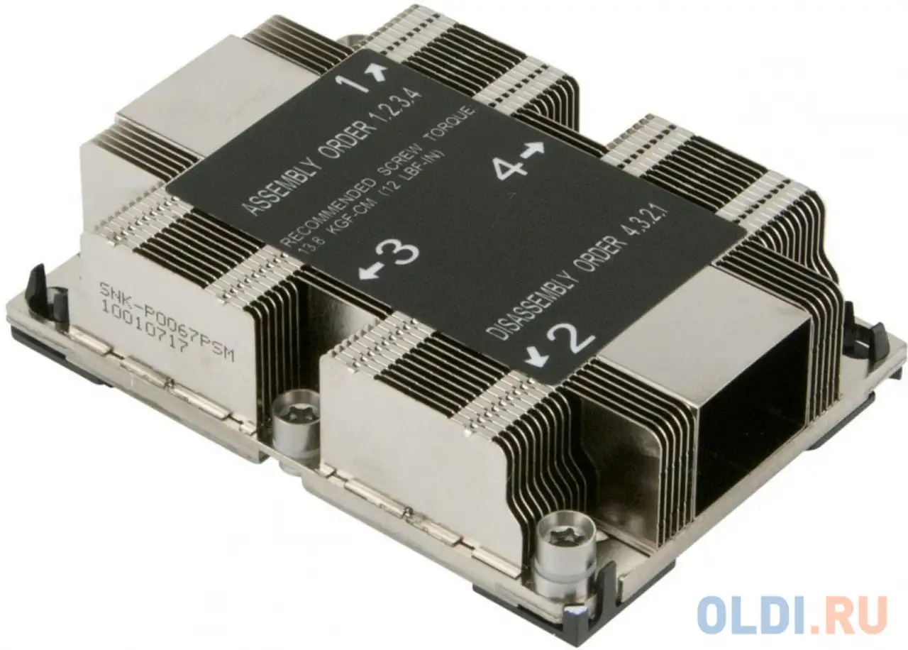 Радиатор supermicro snk-p0067psmb heat sink socket lga3647-0, фотография 1