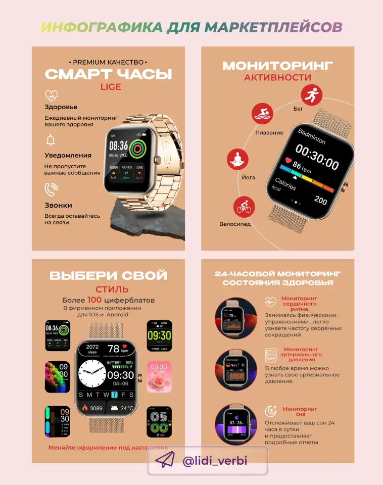 ДИЗАЙНЕР ПО ИНФОГРАФИКЕ НА МАРКЕТПЛЕЙСАХ  WB, АZON и KACPI.KZ, фотография 1