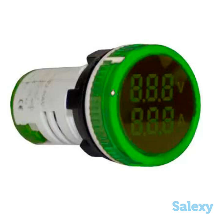 Индикатор значения напряжения и тока AD22-RAV зеленый Энергия, фотография 1