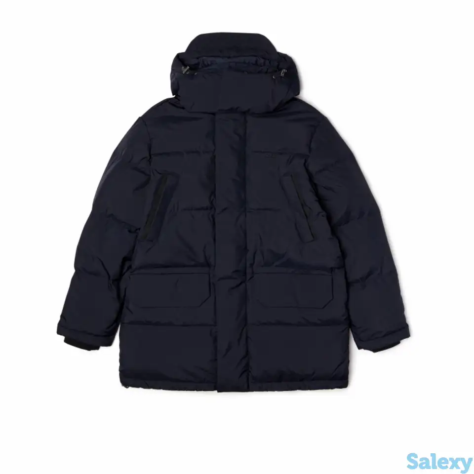 Мужское длинное пуховое пальто lacoste со съемным капюшоном, фотография 1