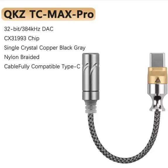 ЦАП усилитель QKZ CX31993 MAX PRO USB Type-C на 3,5 мм, фотография 1