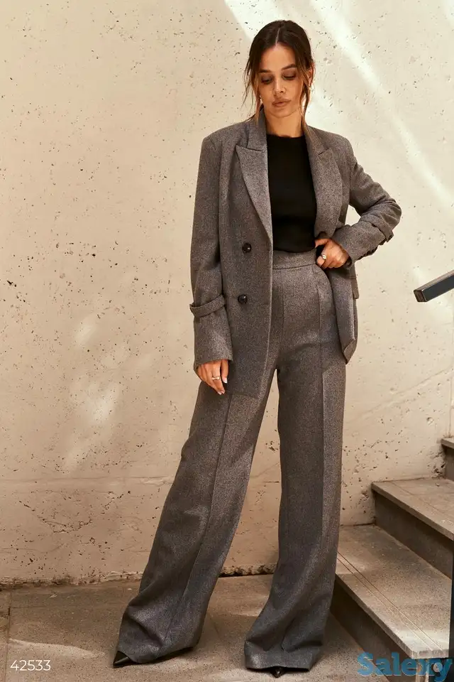 Меланжевый двубортный пиджак, фотография 1