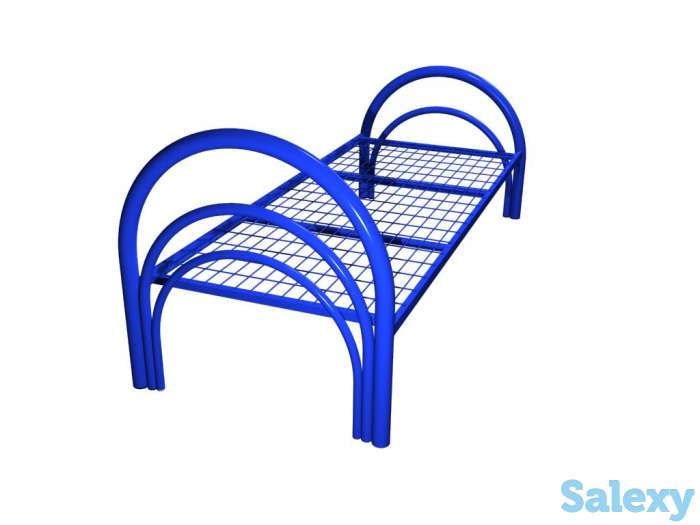 Металлические кровати со спинками из ДСП и ламелями, фотография 4